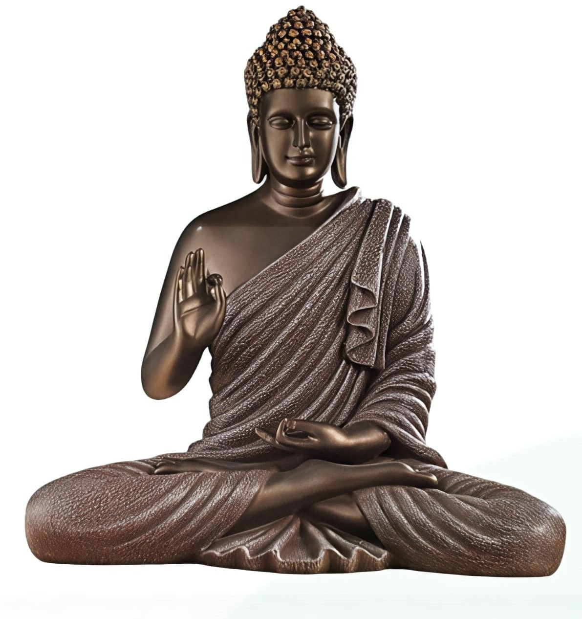 Brown Finish Blessing Buddha Decorative Statue