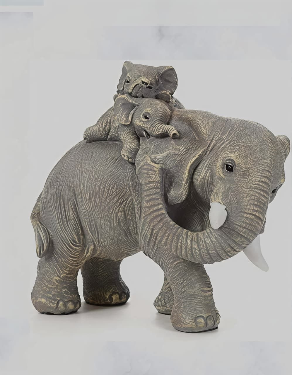 Mother Baby Elephant Artistic Sculpture
