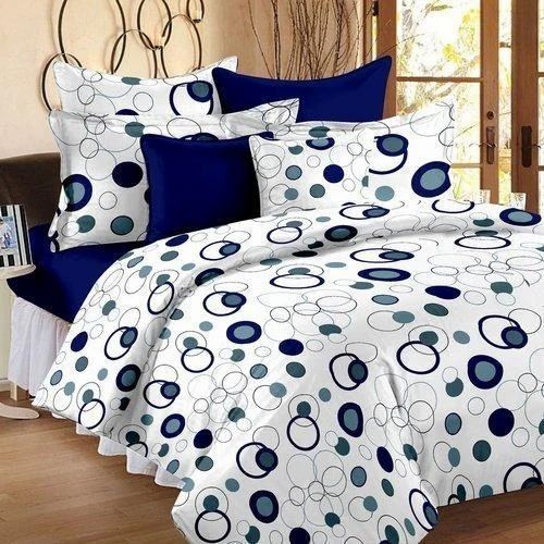 White Printed Cotton Bed Sheet