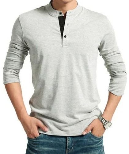 Mens Cotton Henley Neck T-Shirts