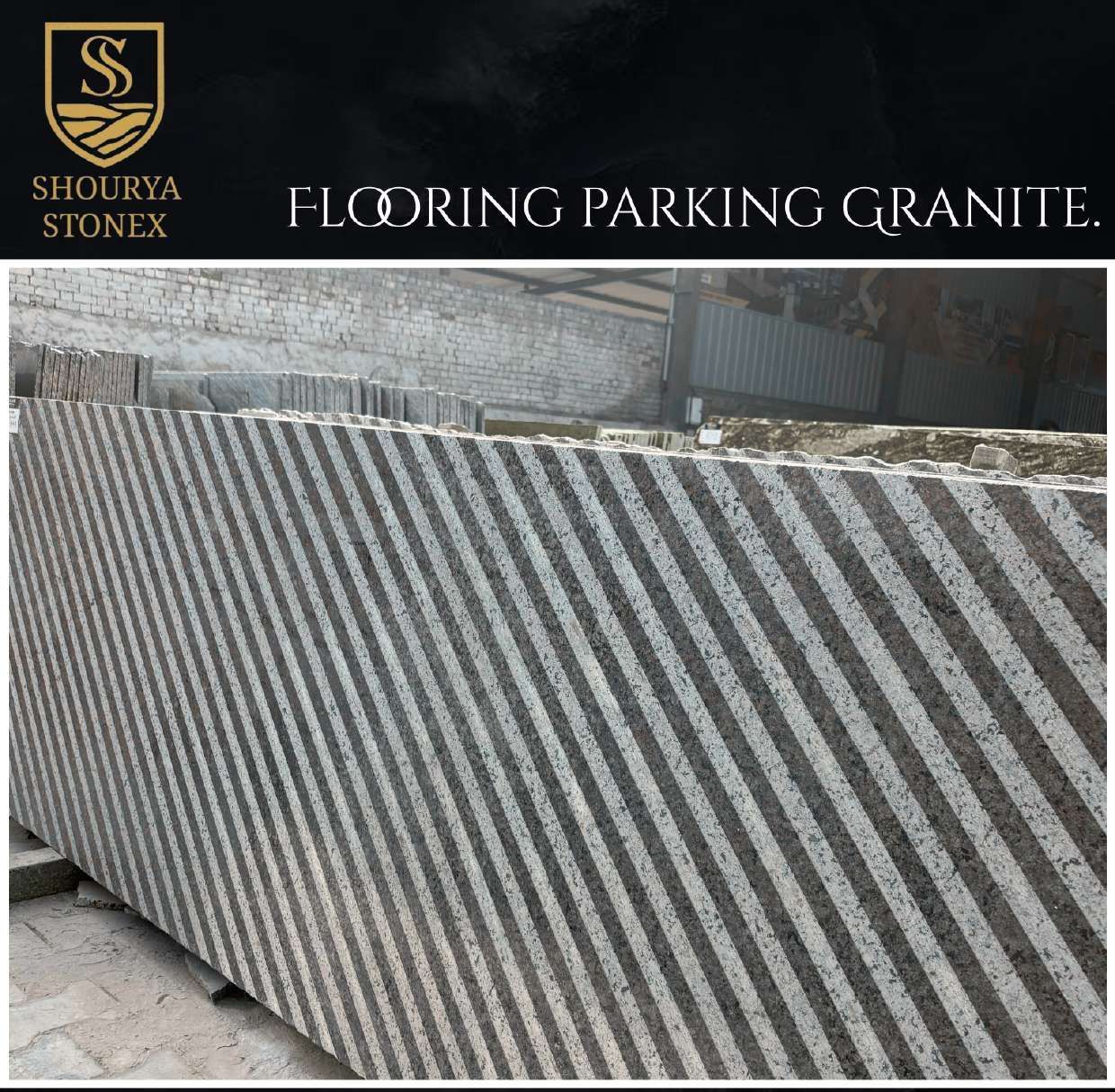 Diagonal Texture Parking Granite Slab