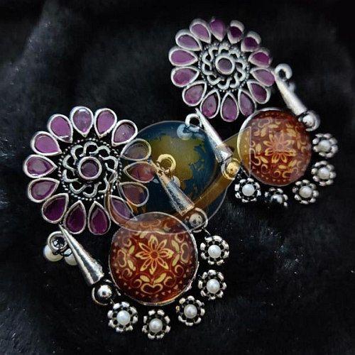 Artificial Stone Work Imitation Earrings