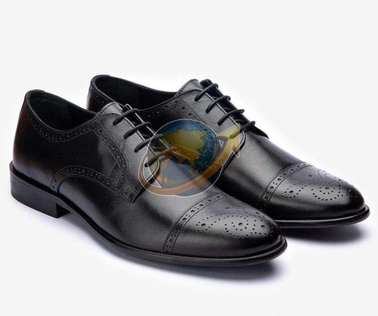 Black Premium Leather Lace Up Derby Shoes