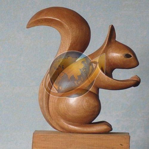 Decorative Brown Wooden Squirrel