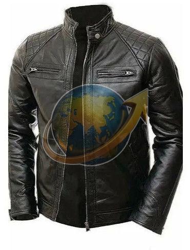 Full Sleeve Mens Black Leather Jacket