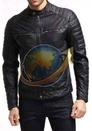 Full Sleeve Mens Black Stylish Leather Jacket