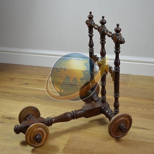 Handmade Brown Wooden Baby Walker