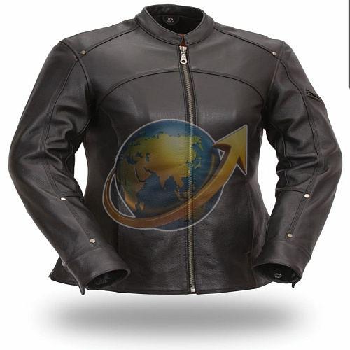 Ladies Black Slim Fit Leather Jacket