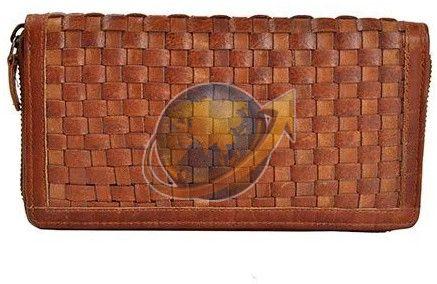 Ladies Designer Brown Leather Wallet