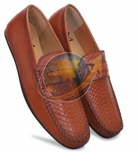 Men Brown Leather Loafer Shoes