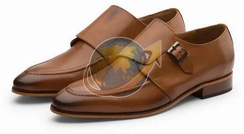 Mens Single Monk Strap Leather Shoes