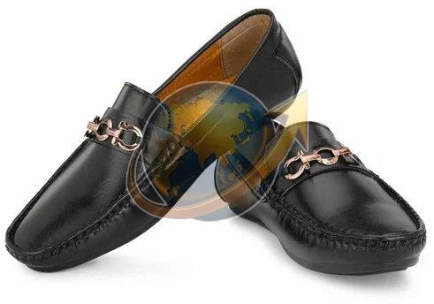 Party Wear Mens Black Leather Loafer Shoes