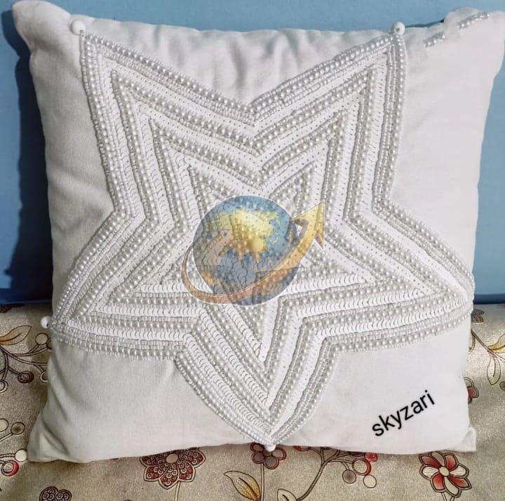 White Embroidered Cushion Cover