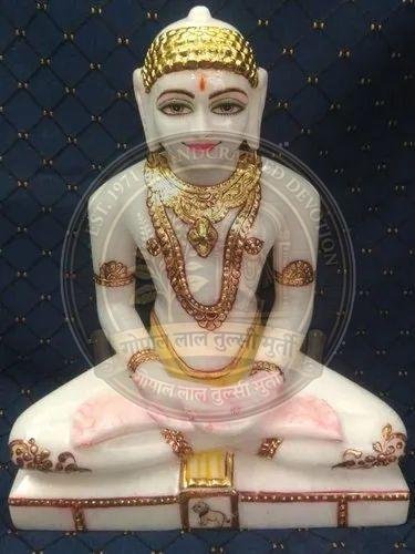 Jain White Marble Mahavir Swami Statue