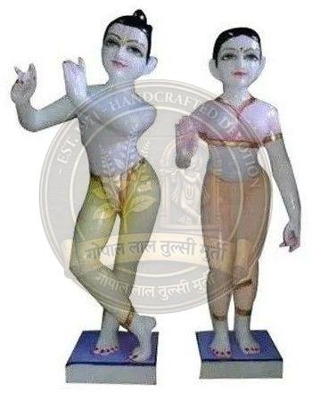 Marble Painted Gaura Nitai Statue