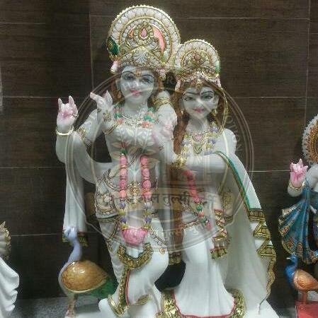 Marble Radha Krishna Statue