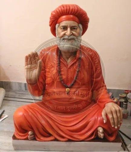 Painted Marble Human Statue