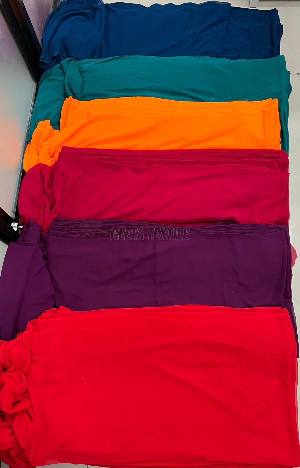 Plain Star Georgette Fabric