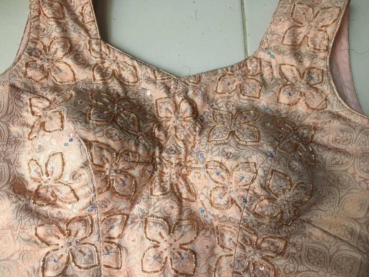 Sleeveless Light Pink Embroidered Blouse