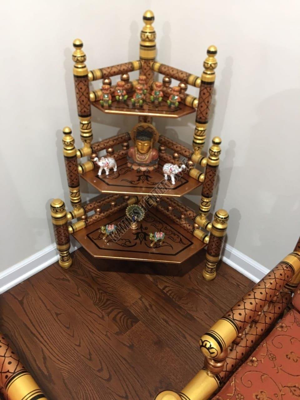 Traditional Handcrafted Sankheda Corner Rack