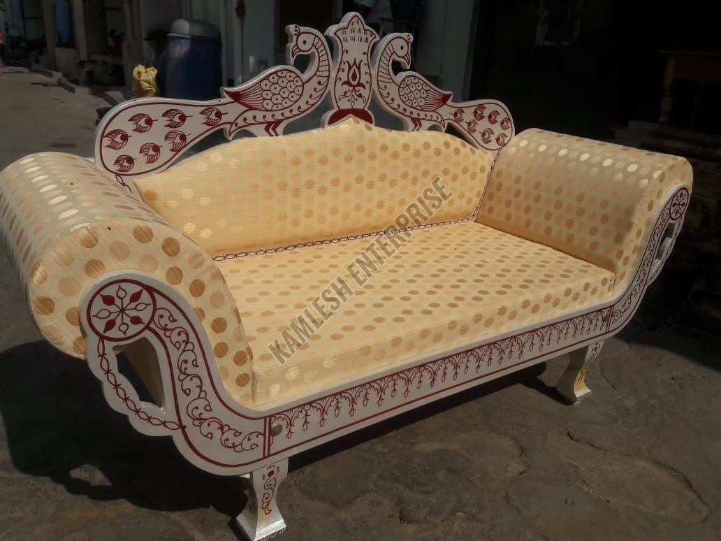 White Sankheda Handcrafted Wedding Sofa
