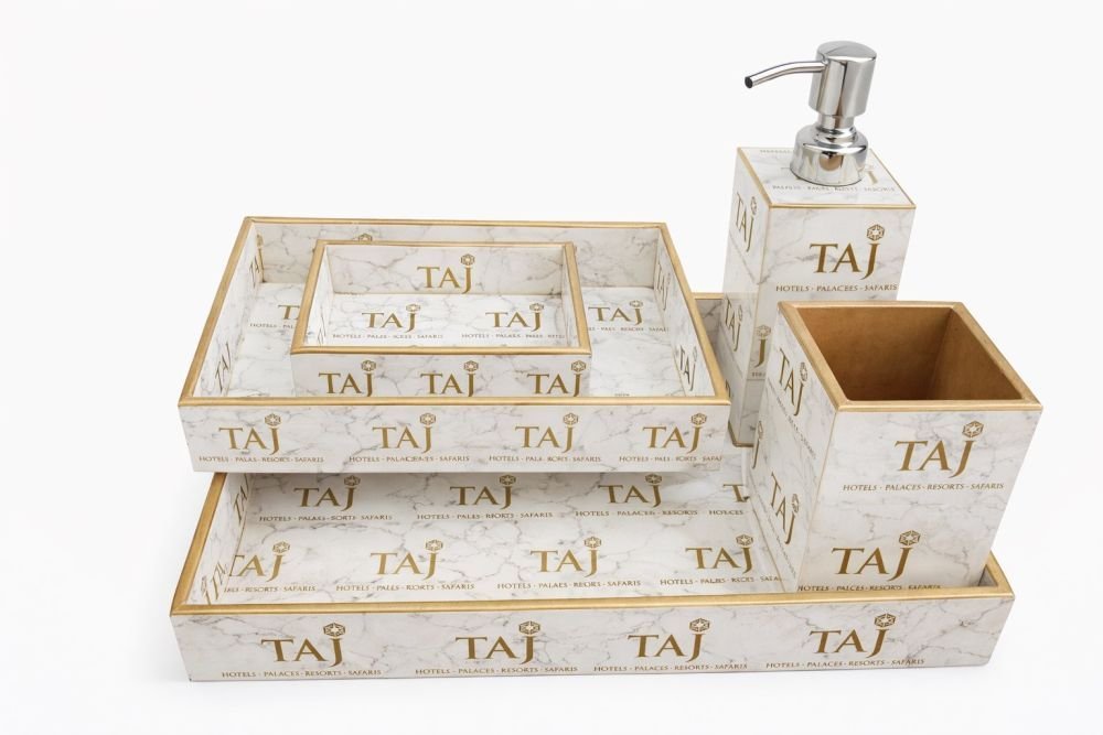 Designer Wooden Bathroom Accessories Set