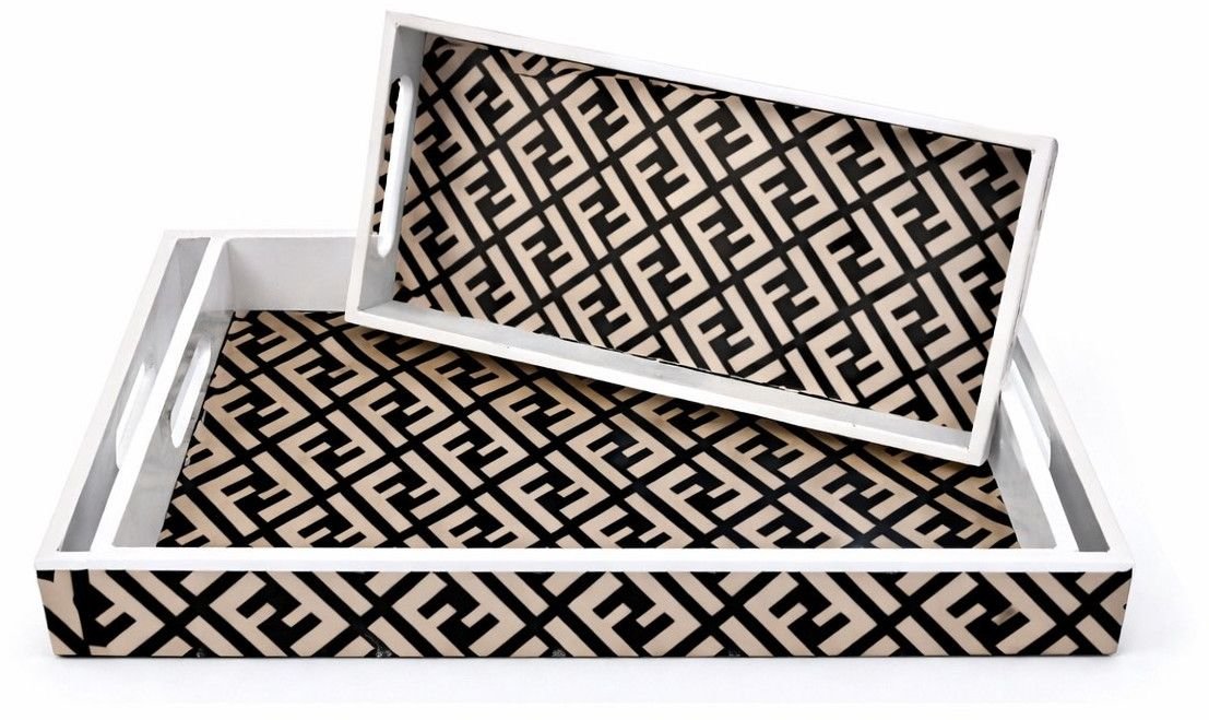 Promotional Logo Printed MDF Wooden Serving Tray Set