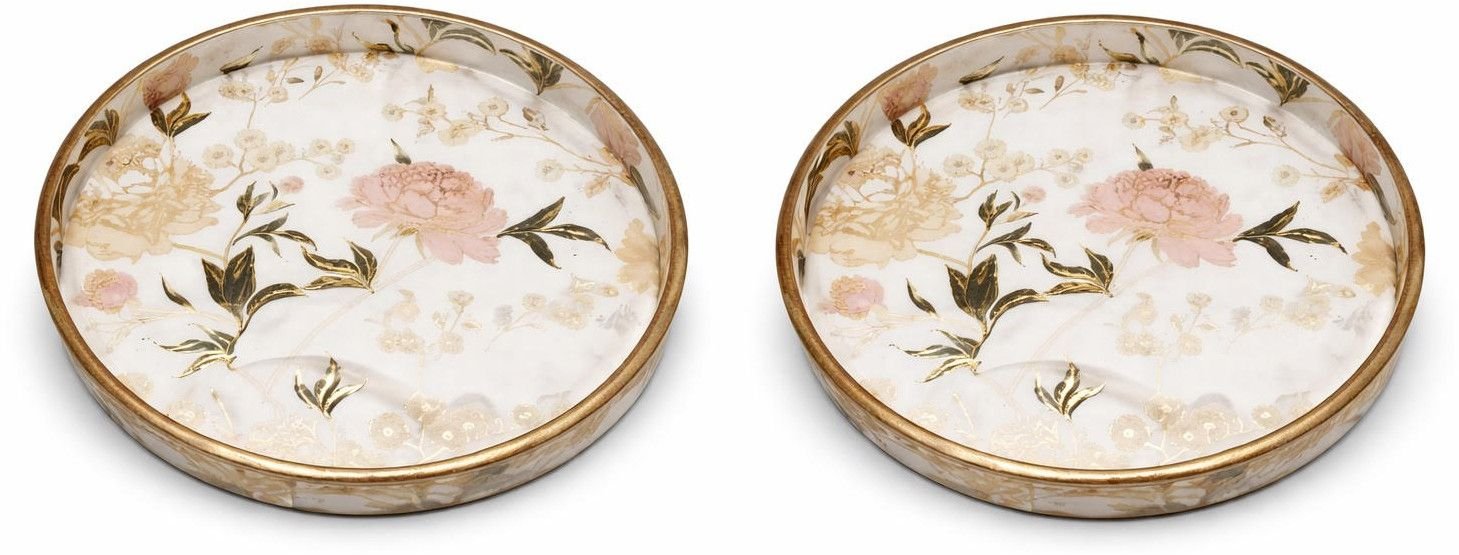 Round MDF Wooden Serving Tray Set