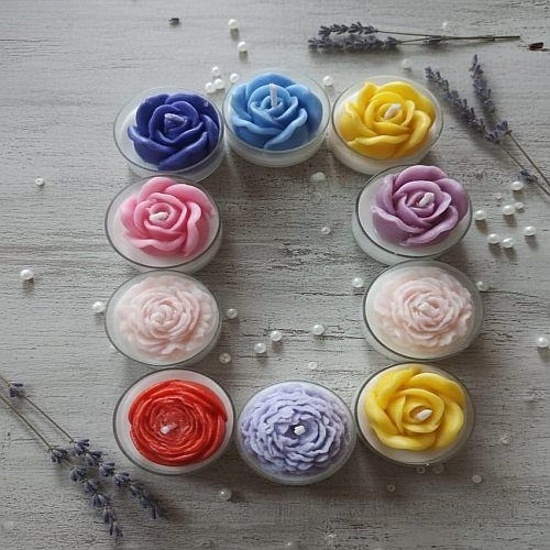 Decorative Rose Flower Tealight Candles