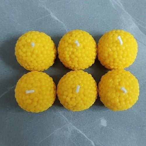 Yellow Scented Soy Wax Laddu Candle