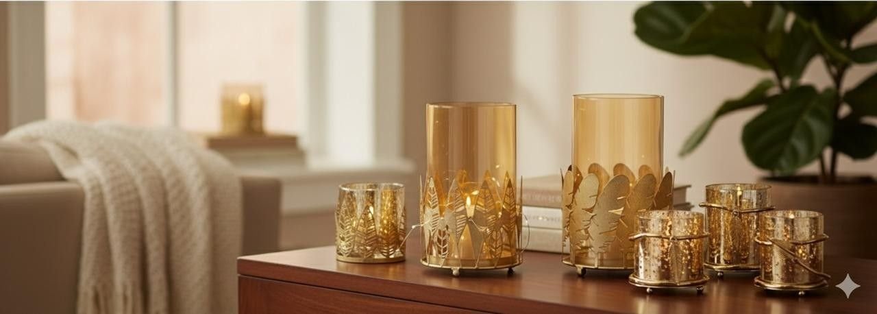 Glass Candle Holder with Base