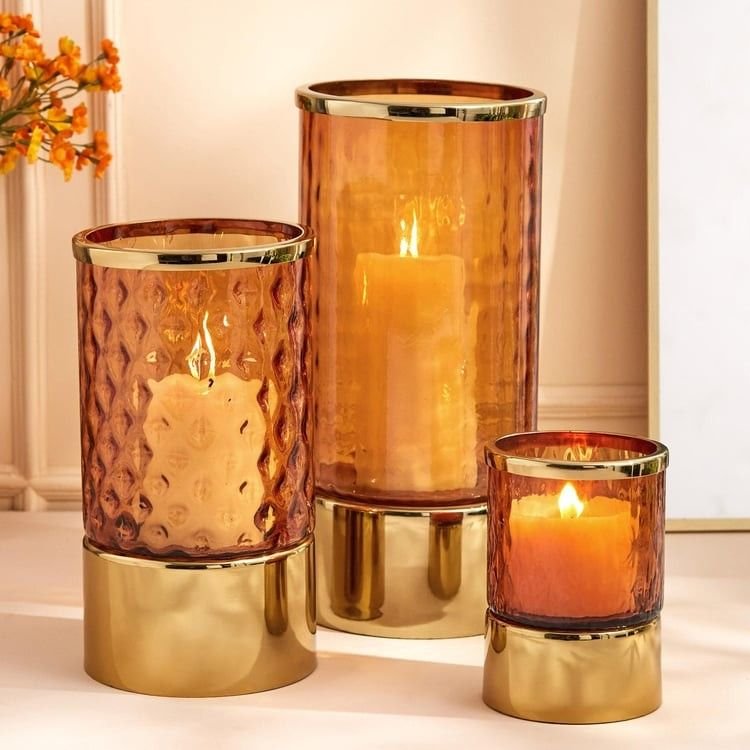 Glass Hurricane Vase Candle Holder