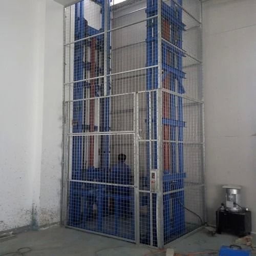 Mild Steel Hydraulic Double Mast Industrial Cage Lift