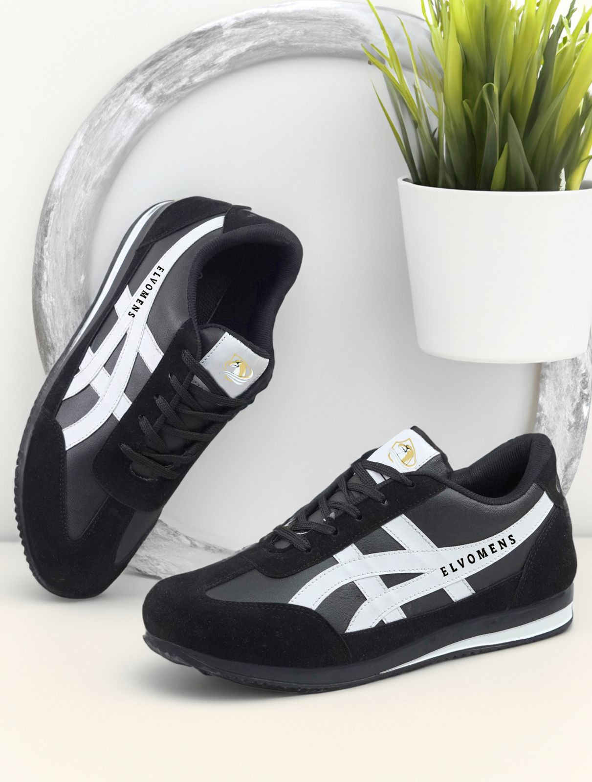 Black and White Trendy Sneaker Shoes