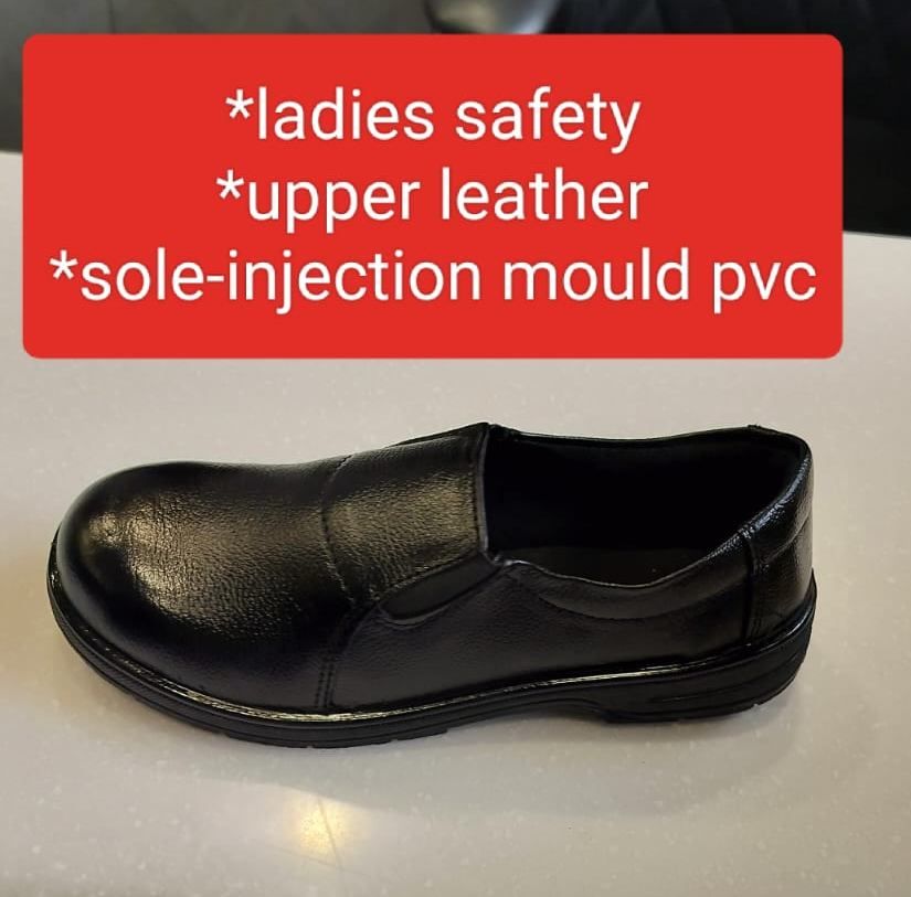 Ladies Black Leather Safety Shoes