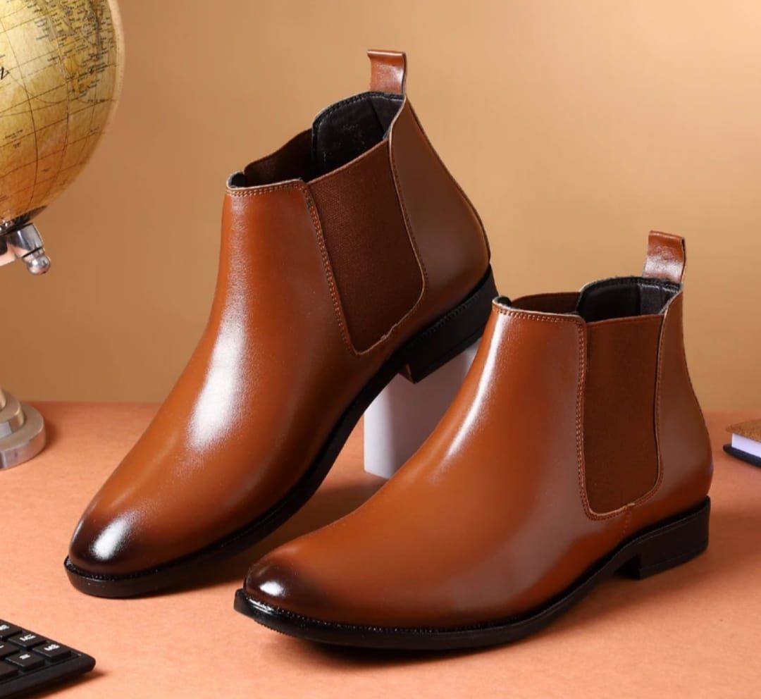 Mens Brown Premium Leather Chelsea Boots