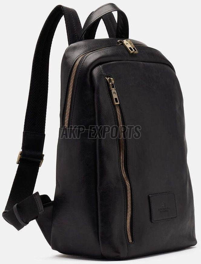 Black Leather Backpack Bag