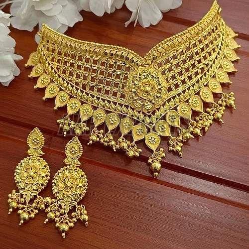 Bridal Golden Choker Necklace Set