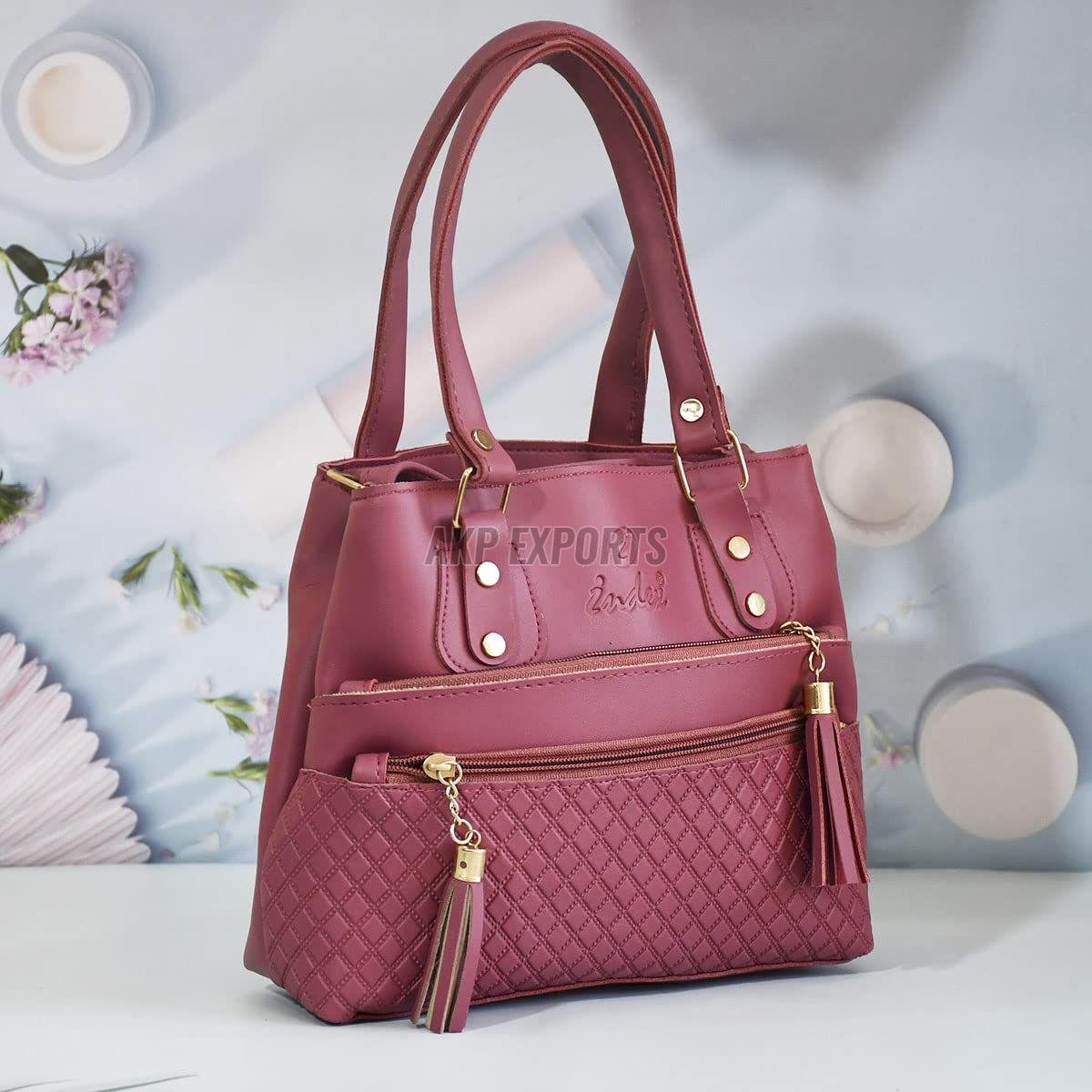 Ladies Pink Leather Handbag