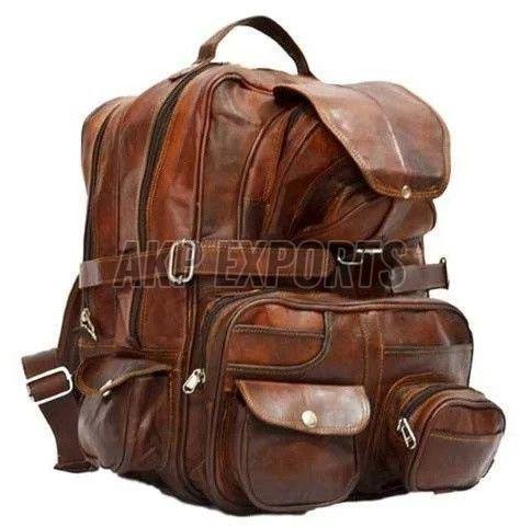 Leather Travel Backpack Bag
