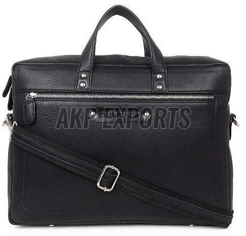 Premium Black Handcrafted Leather Laptop Bag