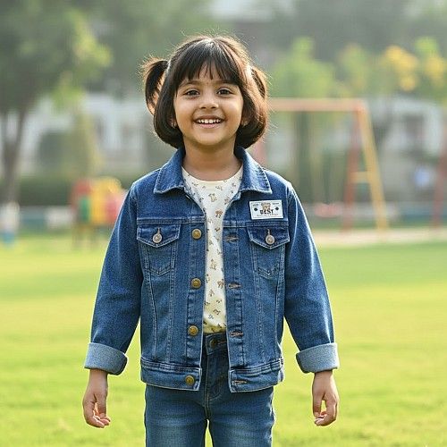 Girls Kids Blue Denim Jacket