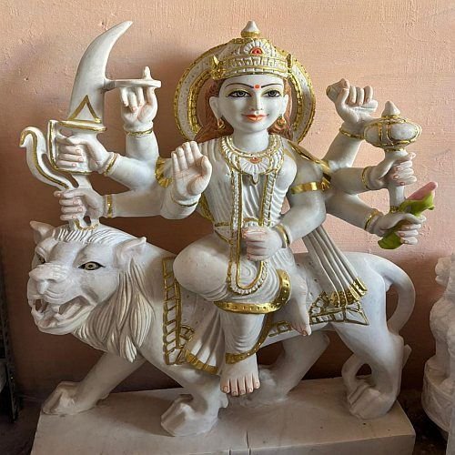 White Marble Durga Mata Statue