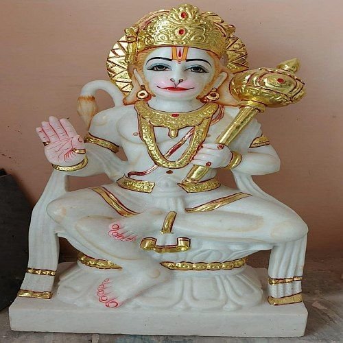 White Marble Hanuman Ji Statue