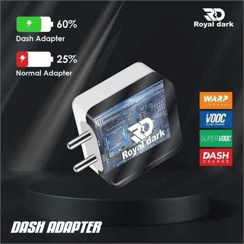 Royal Dark Dash Single Port Mobile Charger Adapter