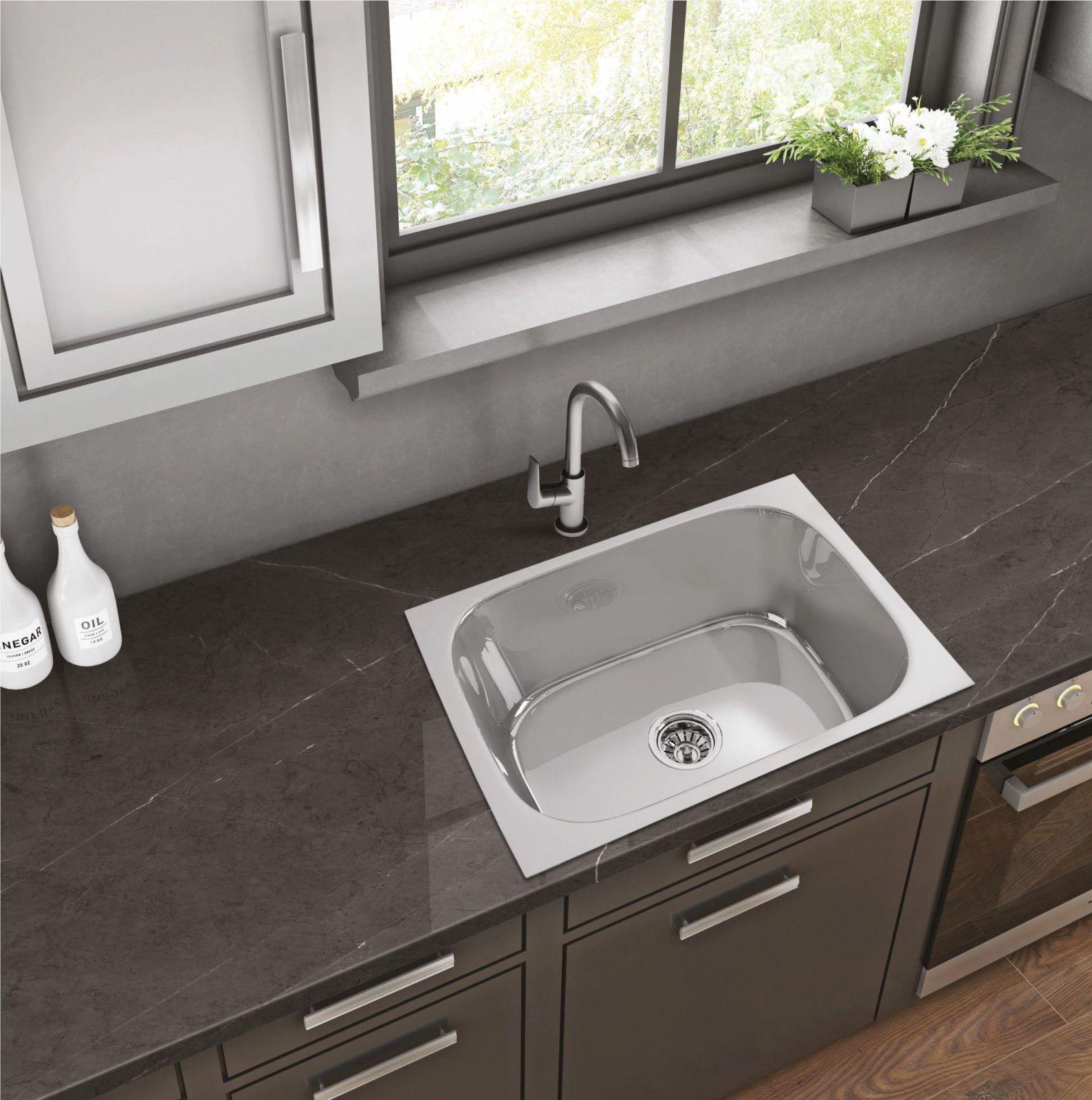 Deep Stainless Steel Single Bowl Kitchen Sink