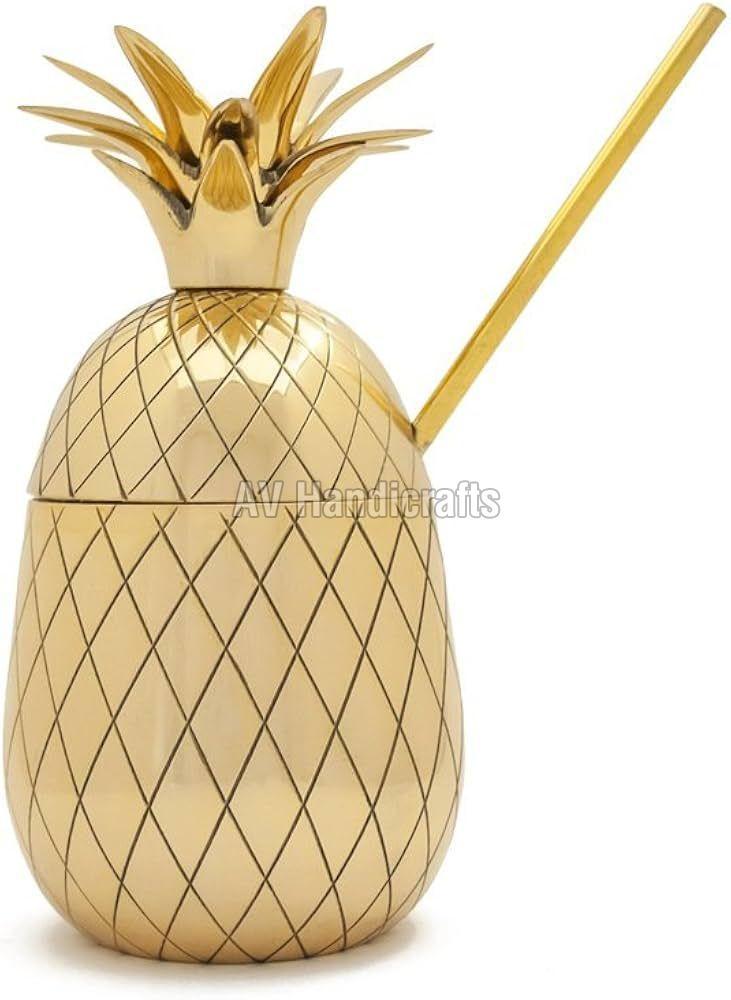 Vintage Solid Brass Pineapple Side Table