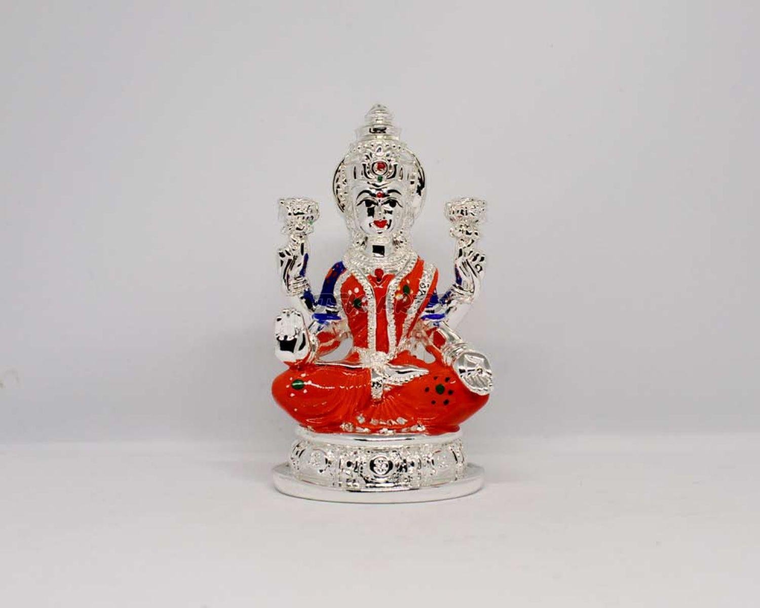 Silver Maa Laxmi Sitting Idol