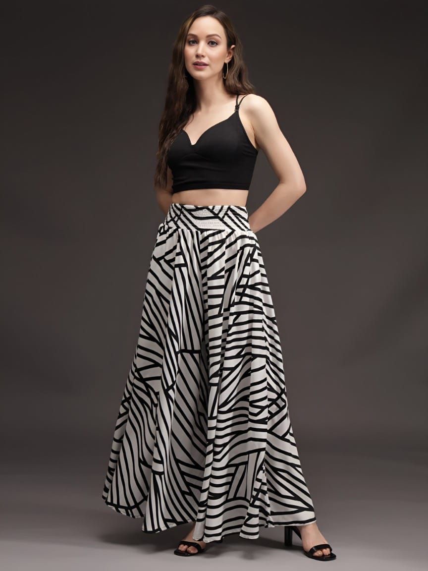 Ladies Trendy Printed Wide Leg Palazzo