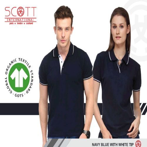 Cotton Scott International Navy Blue With White Tip Polo T-Shirt Set